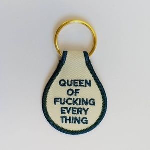 Queen of Fucking Everything Embroidered Key Tag